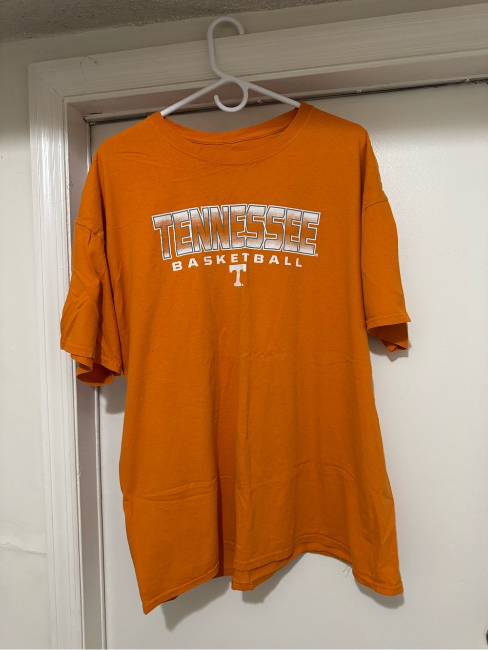 Top of the World Orange Crewneck Tee with Subtle Logo